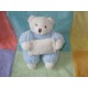 CMP DOUDOU PELUCHE OURS ECRU CORPS BLEU OREILLER