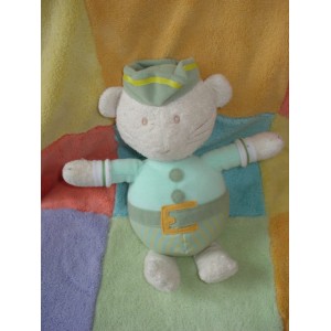 VERTBAUDET DOUDOU SOURIS ECRU PIRATE VERT