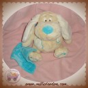 ANNA CLUB PLUSH DOUDOU CHIEN CLAIR AVEC TRUFFE BLEU MOUCHOIR SOS