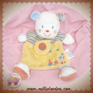 KIABI SOS DOUDOU OURS BLANC HOCHET PLAT JAUNE TRAIN N°2