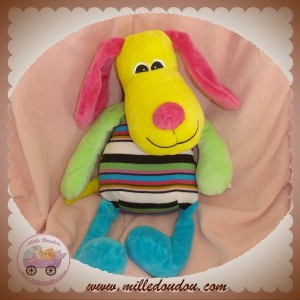 ANNA CLUB PLUSH DOUDOU CHIEN JAUNE BLEU VERT SOS