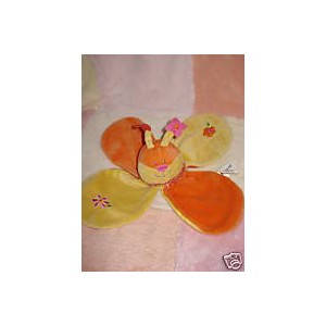 CATIMINI DOUDOU PELUCHE PAPILLON COCCINELLE PLATE ORANGE JAUNE