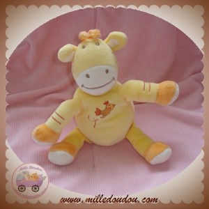 INFLUX SOS DOUDOU ZEBRE VACHE GIRAFE JAUNE ATMOYS BEBEREVE 18 cm