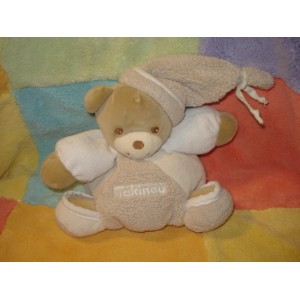 TAKINOU SOS DOUDOU OURS BOULE BEIGE ECRU SABLE 16 CM