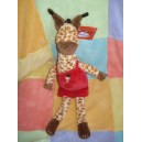 CATIMINI SOS DOUDOU GIRAFE TACHETE MARRON SALOPETTE ROUGE 9