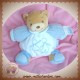 KALOO DOUDOU OURS BEIGE BOULE BLANC BLEU ENFANT BRAS PLUME