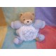 KALOO DOUDOU OURS BEIGE BOULE BLANC BLEU ENFANT BRAS PLUME