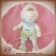 BABYNAT BABY NAT DOUDOU POUPEE LUTIN GARCON ECRU VERT BLEU