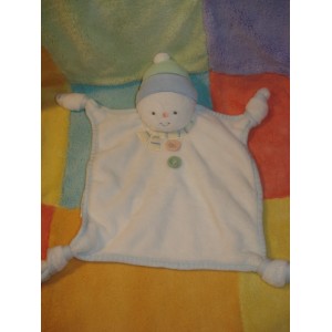 DRESSED TO DROOZ DOUDOU PELUCHE BONHOMME DE NEIGE BLANC PLAT HOC