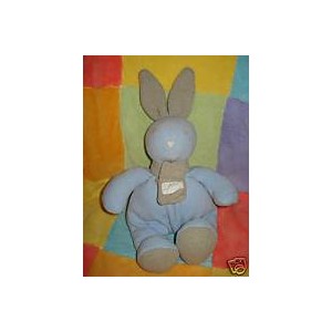 TARTINE ET CHOCOLAT DOUDOU PELUCHE LAPIN BLEU ECHARPE 30 CM