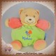 KALOO DOUDOU OURS BOULE VERT ABEILLE