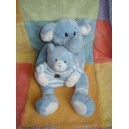 AJENA SOS DOUDOU ELEPHANT BLEU HOCHET OURS RAYE