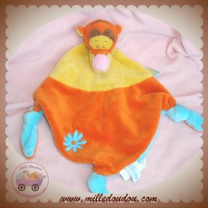 DISNEY DOUDOU PELUCHE TIGROU PLAT LOSANGE JAUNE ORANGE BLEU SOS