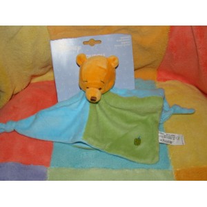 DISNEY SOS DOUDOU WINNIE L'OURSON OURS JAUNE PLAT VERT BLEU