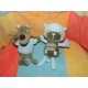 DPAM DOUDOU PELUCHE CHIEN ET CHAT VERT BLEU HOCHET