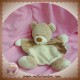 NICOTOY DOUDOU OURS PLAT BEIGE VENTRE ECRU SOS