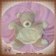 NICOTOY DOUDOU OURS PLAT BEIGE VENTRE ECRU SOS