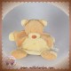 NICOTOY DOUDOU OURS PLAT BEIGE VENTRE ECRU SOS