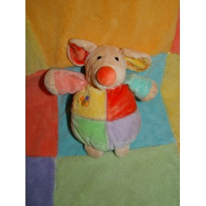 DIVERS DOUDOU PELUCHE SOURIS MAUVE VERT JAUNE ROUGE