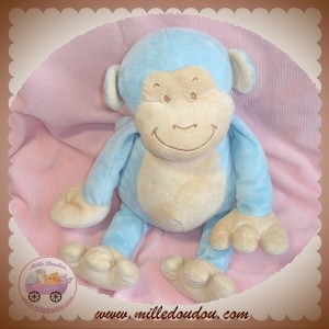 BENGY SOS DOUDOU SINGE BLEU VENTRE ROSE CLAIR 27 CM