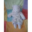 SUCRE D'ORGE DOUDOU OURS BLANC COMBINAISON PYJAMA BLEU