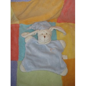 CMP SOS DOUDOU CHIEN LAPIN BLANC PLAT BLEU COEUR