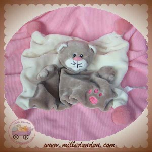 IN SOS DOUDOU CHAT PLAT ECRU TAUPE ROSE SOPHIE PELUCHE