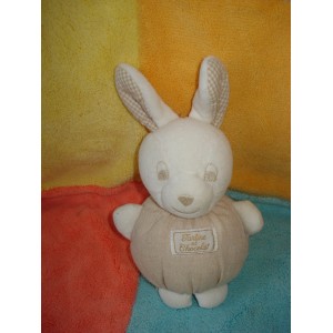 TARTINE ET CHOCOLAT DOUDOU LAPIN BLANC BOULE BEIGE VICHY