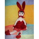 SEPHORA DOUDOU POUPEE LAPIN ROSE ROUGE ROBE