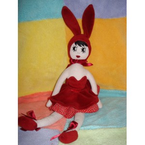 SEPHORA DOUDOU POUPEE LAPIN ROSE ROUGE ROBE