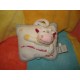 BABYNAT BABY NAT DOUDOU PELUCHE VACHE BLANCHE COUSSIN MUSICAL