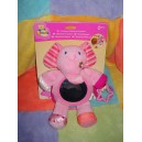 BRUIN DOUDOU ELEPHANT ROSE EVEIL MIROIR MUSICAL NEUF