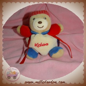 KALOO SOS DOUDOU PETIT OURS PIRATE ROUGE BLEU