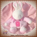 KLORANE DOUDOU PELUCHE LAPIN BOULE ROSE CLAIR SOS