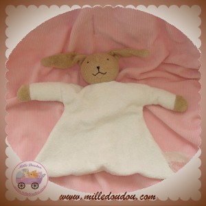 KIMBALOO SOS DOUDOU PELUCHE LAPIN BEIGE PLAT BLANC HOCHET