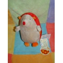 CARREBLANC DOUDOU HERISSON PHILEMON BEIGE ROUGE ROND ORANGE