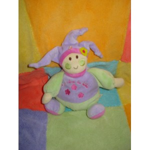 CMP DOUDOU LUTIN POUPEE BOULE MAUVE VERT UN REVE DE BEBE FLEUR J