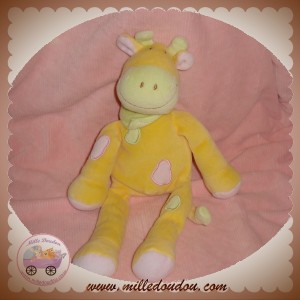 TEX SOS DOUDOU PELUCHE GIRAFE VACHE JAUNE  FOULARD VERT 29 CM