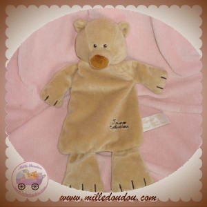 TIAMO TI AMO DOUDOU PELUCHE OURS MARRON BEIGE PLAT BILLES CORPS