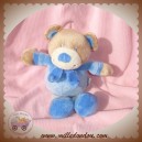 NICOTOY SOS DOUDOU OURS BEIGE BLEU GRAIN DE BLE ZANNIER