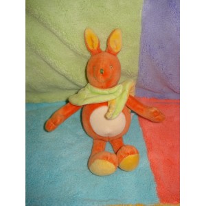 MOULIN ROTY DOUDOU PELUCHE RENARD ORANGE CAPE FEUILLE VERTE HOCH