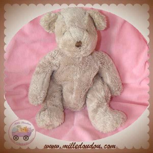 DPAM SOS DOUDOU OURS MARRON TAUPE BOUCLETTE