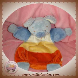 NOUKIE'S SOS DOUDOU KOALA CUBY MARIONNETTE BLEU ORANGE JAUNE