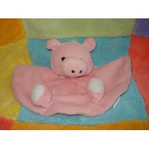 ARTIMPORT DOUDOU PELUCHE COCHON ROSE PLAT