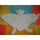 J. BOURGET DOUDOU PELUCHE OURS BLANC HOCHET PLAT TRIANGLE MOTIF 