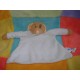 KIMBALOO DOUDOU PELUCHE CHIEN BEIGE PLAT EPONGE BLANC COCARD