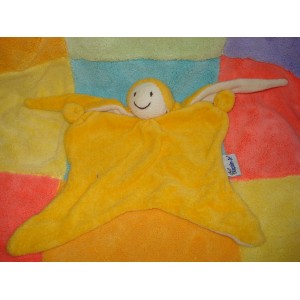 KEPLIN DOUDOU LUTIN FILLE EPONGE PLAT JAUNE BLANC