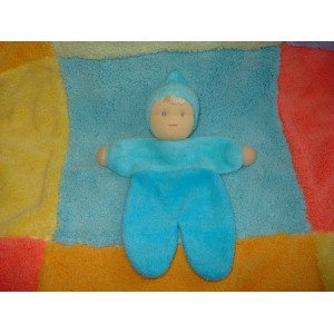 PEPPA DOUDOU PELUCHE LUTIN POUPEE PLATE BLEU TURQUOISE EPONGE BA