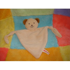 FAMILI DOUDOU PELUCHE OURS PLAT TRIANGLE CLAIR BEIGE