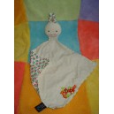 COTON EQUITABLE DOUDOU LAPIN PLAT ECRU TISSU FLEURS 